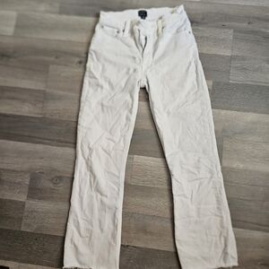 J crew mid rise flare crop white jean